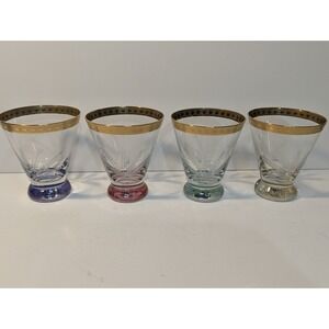 Bombay wheat etched glasses 1998 24kt rim‎